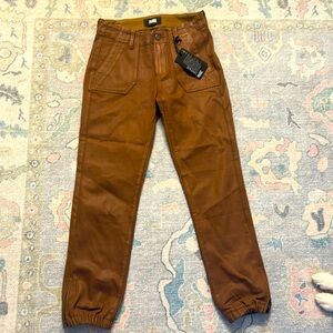 Paige faux leather brown pants